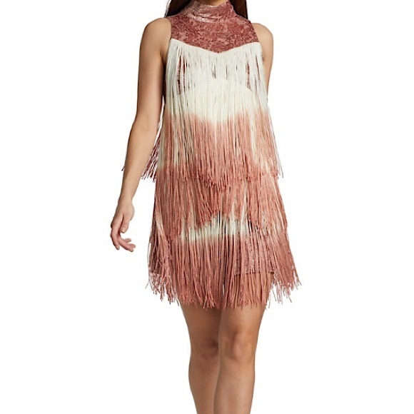Alexis Mayla Fringe Mini Pink Dress Amazing Offer - Picture 1 of 5